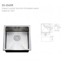 ECT Impact counter top sink c/w basket waste 